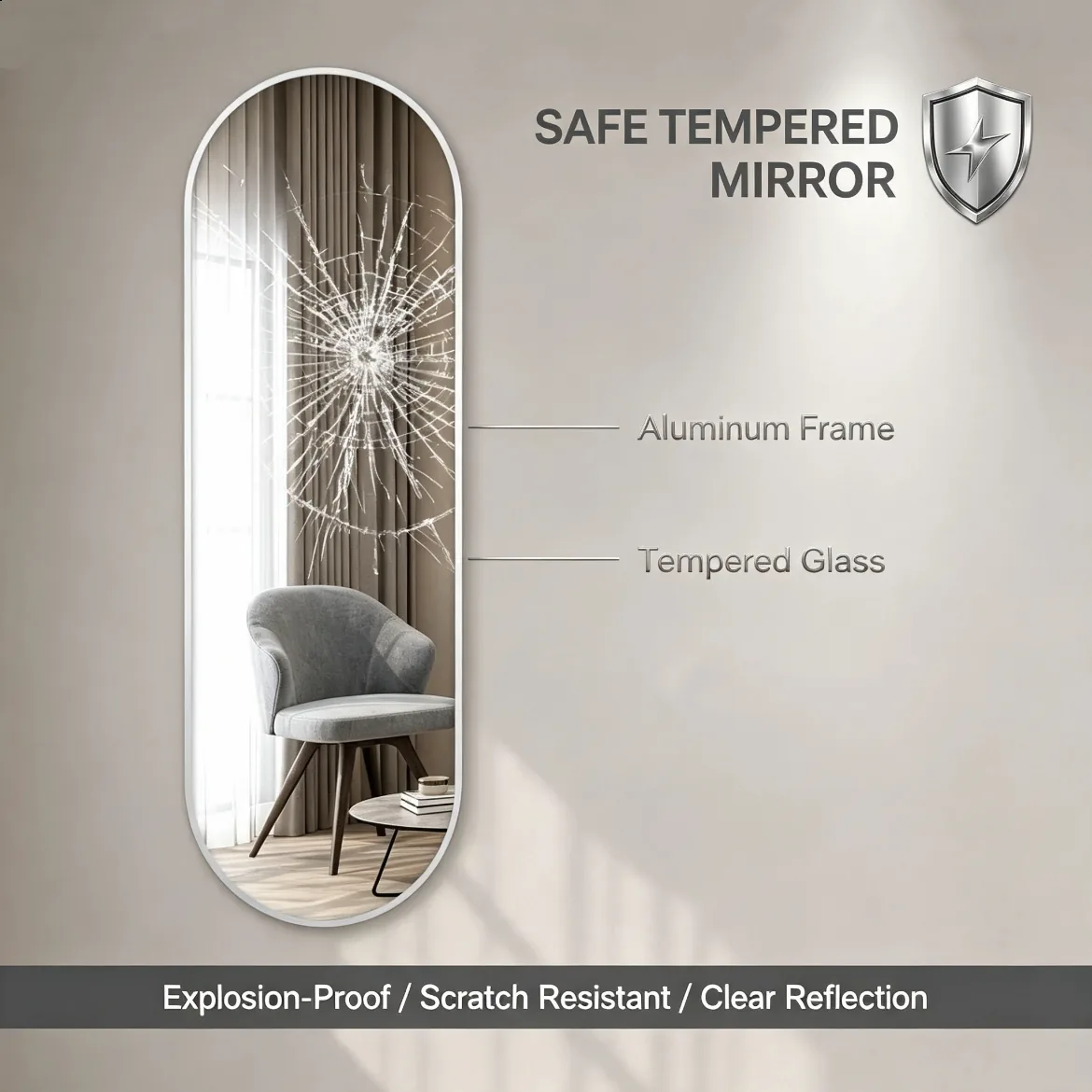 Racetrack Wall Mirror — view 5
