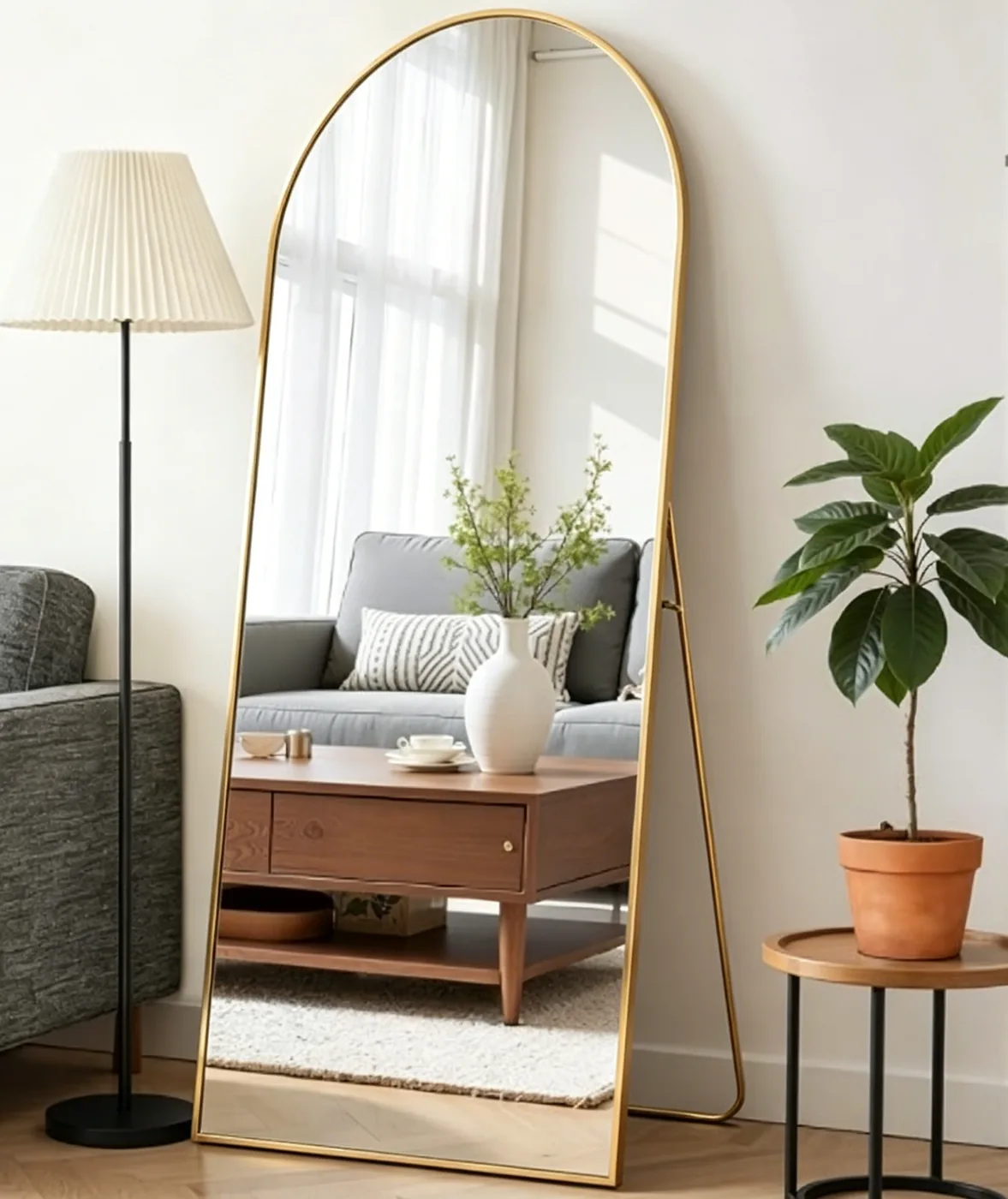 2815 Semicircular-Top Floor Mirror — view 2