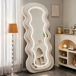 Wavy Fabric-Framed LED Floor Mirror — view 8